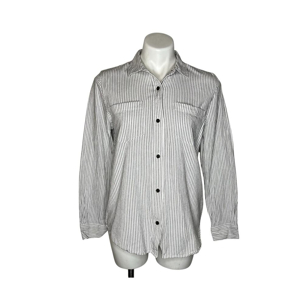 MADEWELL Classic Striped Button-Down Shirt Size Medium
